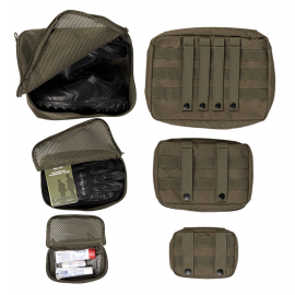 Poches filet système Molle - 3 pièces - olive